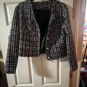 Bagatelle Black and White Tweed Blazer Classic Design